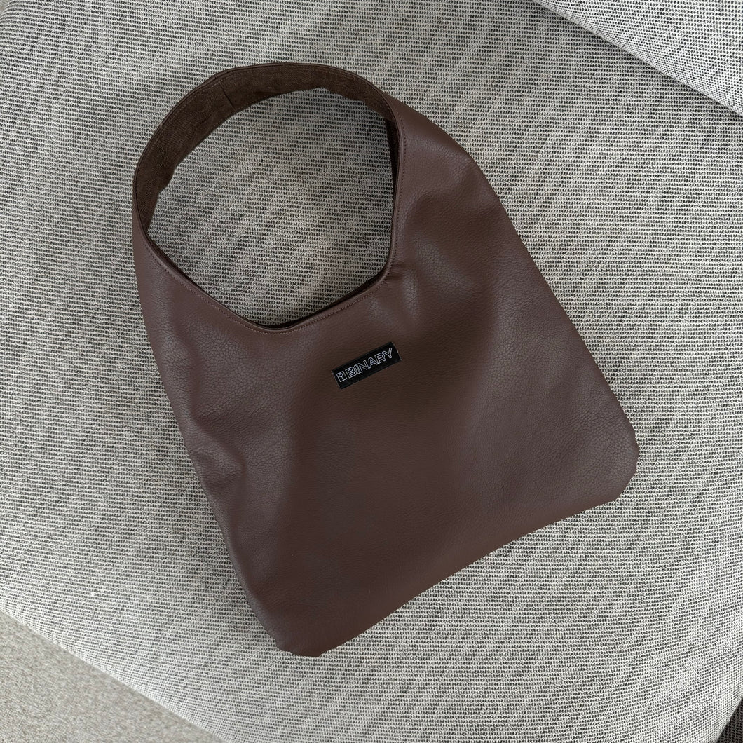 JAZZ Tote - Faux Leather Chocolate Brown