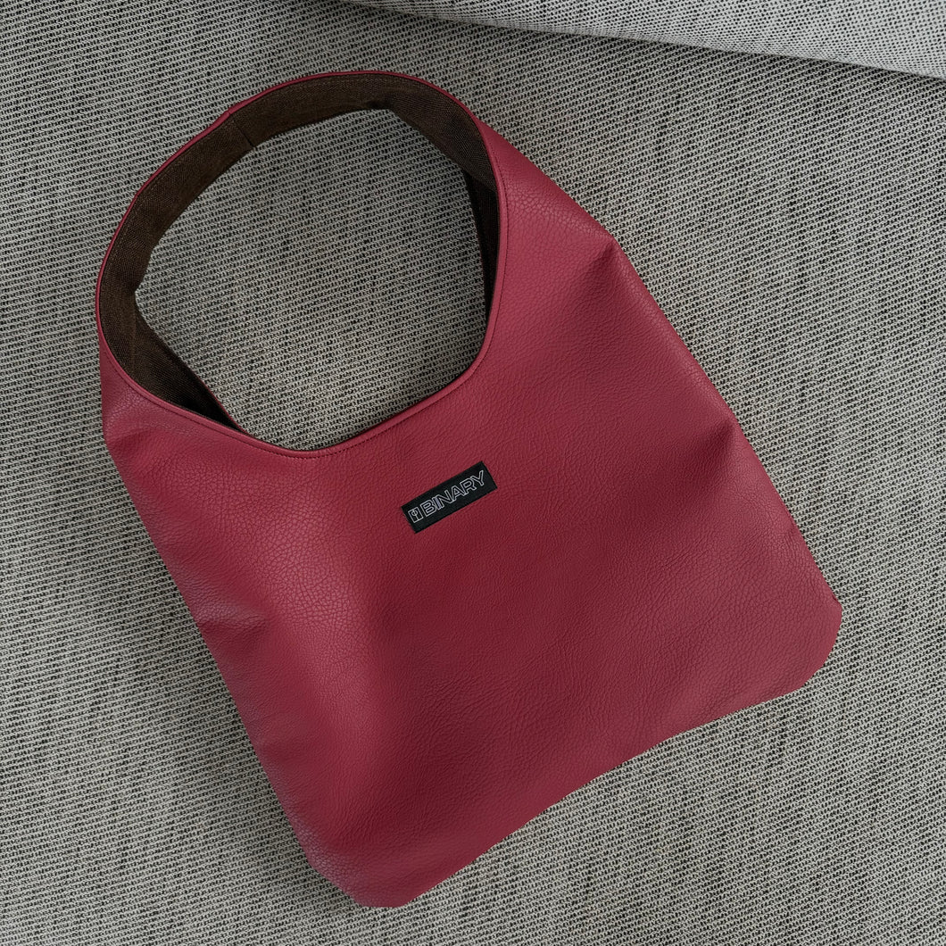 JAZZ Tote - Faux Leather Cranberry